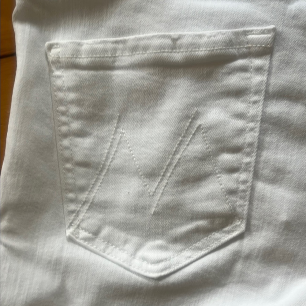 MOTHER White The Insider  Crop Step Fray